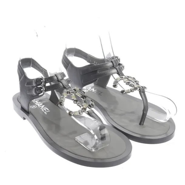 Sandalen in Grau, , Chanel