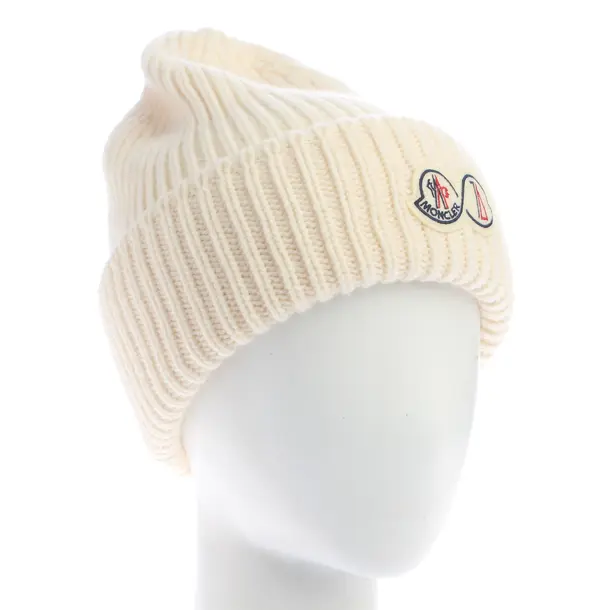 Beanie, in Beige, Wool, Moncler