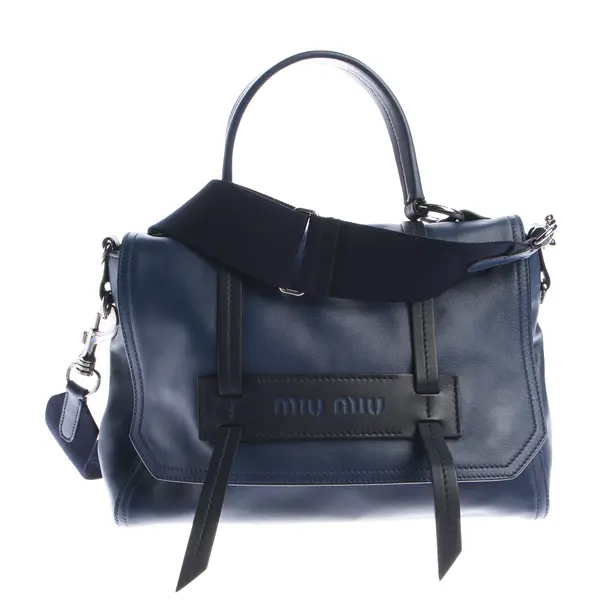 Shoulder Bag, in Navy, Leather, Miu Miu