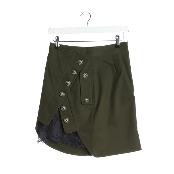 Skirt in Green, Cotton, self-portrait