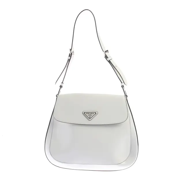 Schultertasche, in Weiß, Leder, Prada