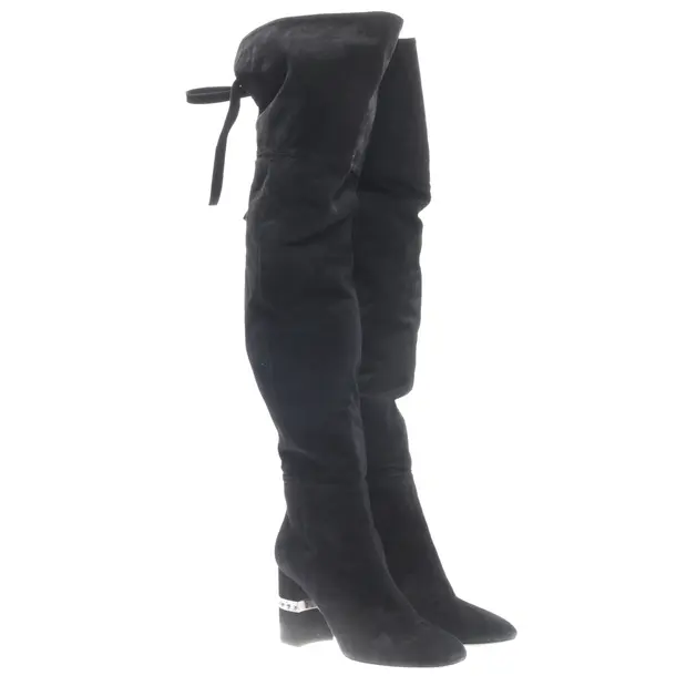 Over-The-Knee Boots in Black, , Miu Miu