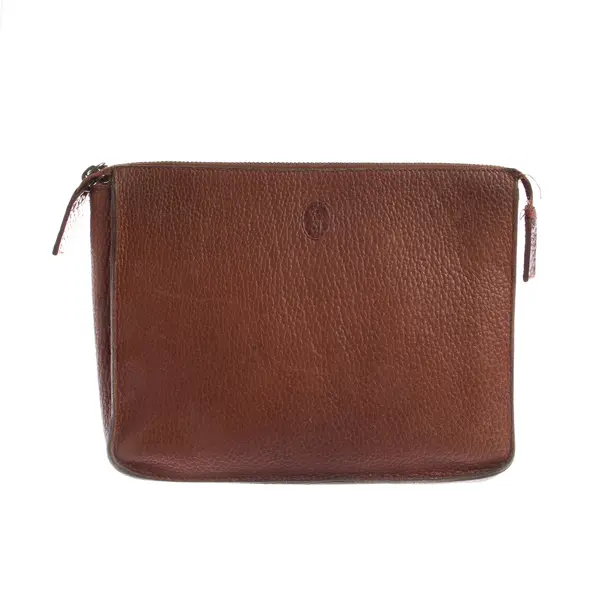 Clutch, in Hellbraun, Leder, Lauren Ralph Lauren