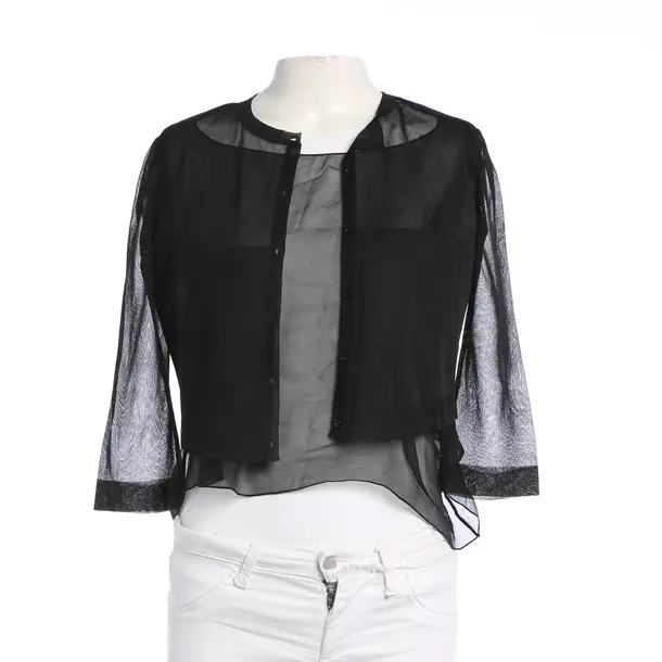 Cardigan, in Black, Silk, Alaia