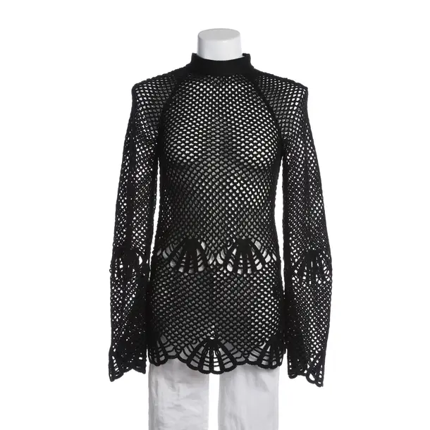 Long Sleeve Shirt in Black, Polyester, self-portrait