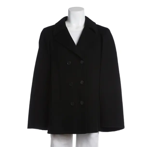 Poncho in Black, Wool, Theory
