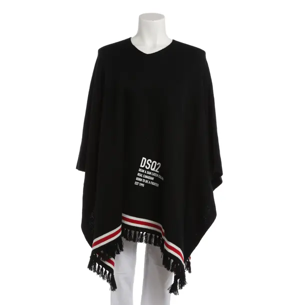 Poncho, in Schwarz, Wolle, Dsquared