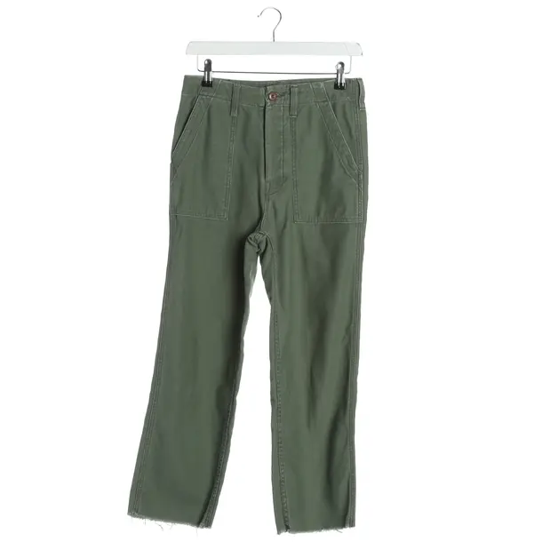Jeans straight fit, in Verde, Cotone, Madre