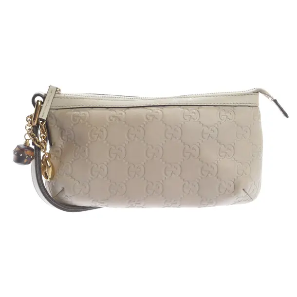 Clutch Bag, in Beige, Leather, Gucci