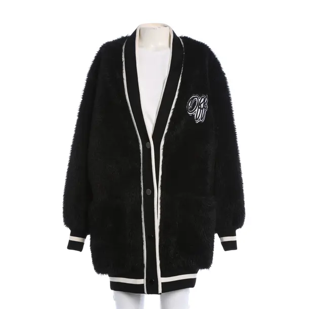 Strickjacke, in Schwarz, Polyester, Off-White