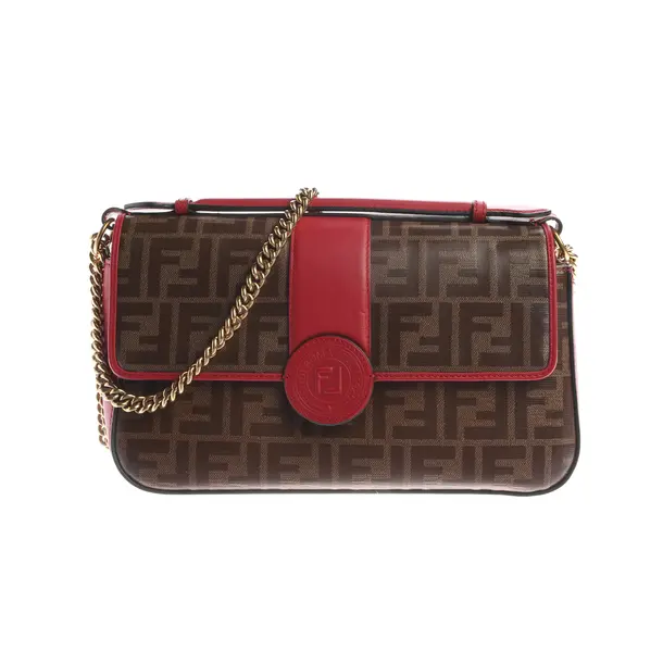 Shoulder Bag, in Red, Leather, Fendi