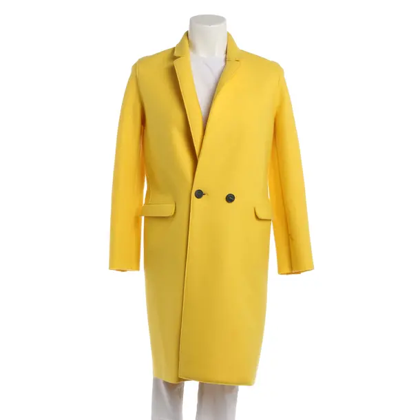 Mid-Season Coat, in Yellow, Wool, Harris Wharf London