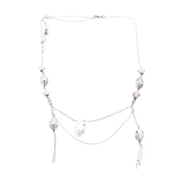 Halskette, in Silber, Metall (metallisch, metallisiert), Swarovski