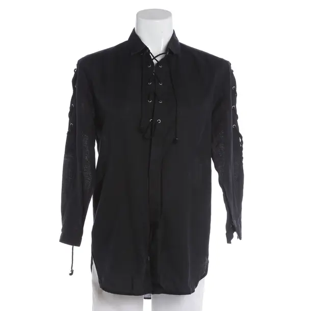 Bluse, in Schwarz, Leinen, Saint Laurent