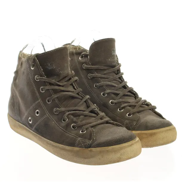 High-Top Sneaker, in Grau, Leather Crown