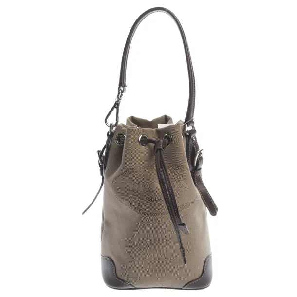 Handbag, in Beige, Cotton, Prada
