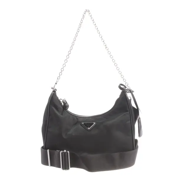 Shoulder Bag, in Black, Polyamide, Prada