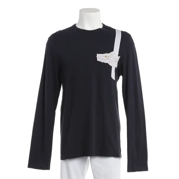 Longsleeve, in Navy, Baumwolle, Prada Linea Rossa