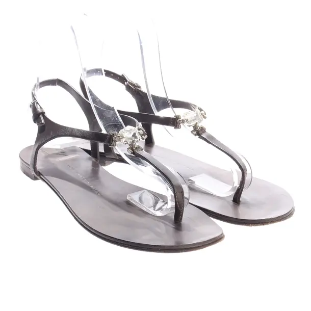 Riemchensandalen, in Dunkelbraun, Giuseppe Zanotti