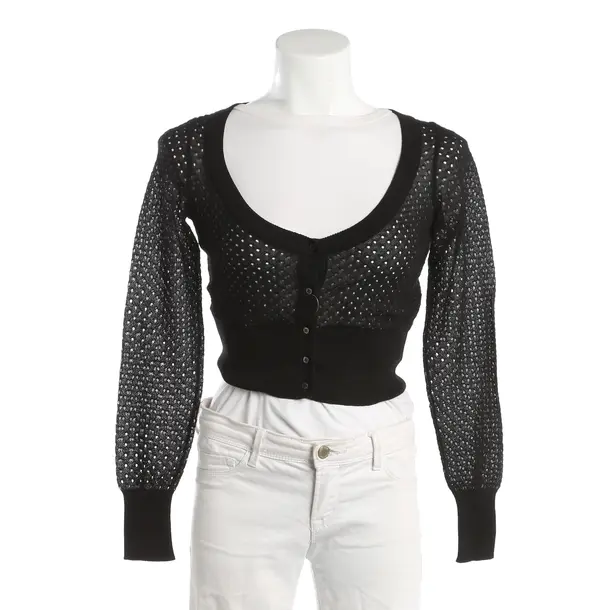 Cardigan, in Black, Cotton, Alaia