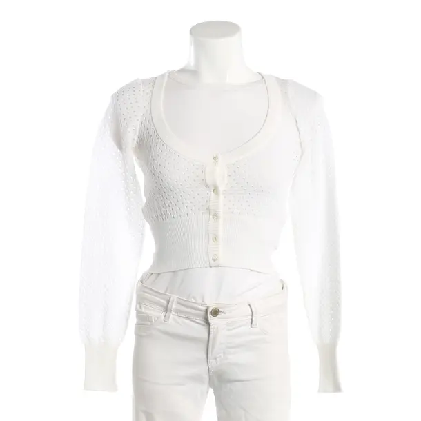 Strickjacke, in Cream, Baumwolle, Alaia