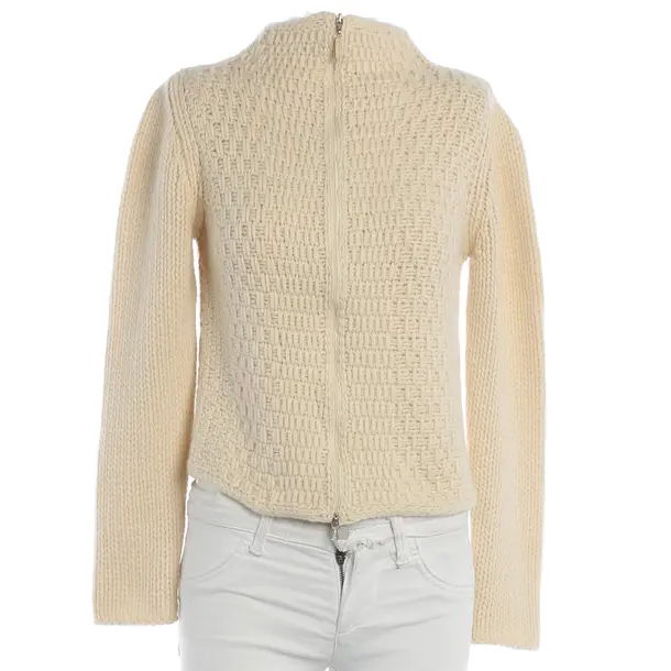 Cardigan, in Cream, Wool, Brunello Cucinelli