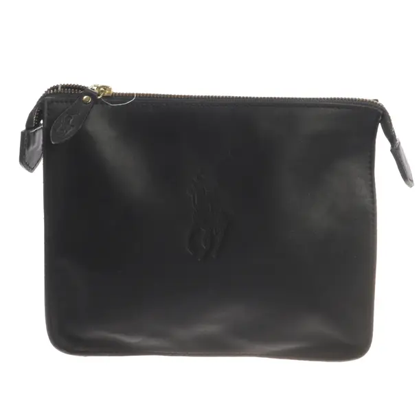 Kosmetiktasche, in Schwarz, Leder, Lauren Ralph Lauren