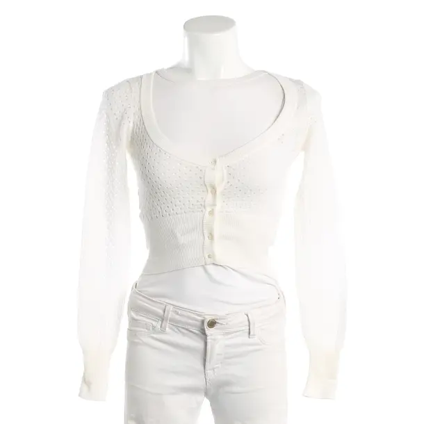 Cardigan, in Cream, Cotton, Alaia