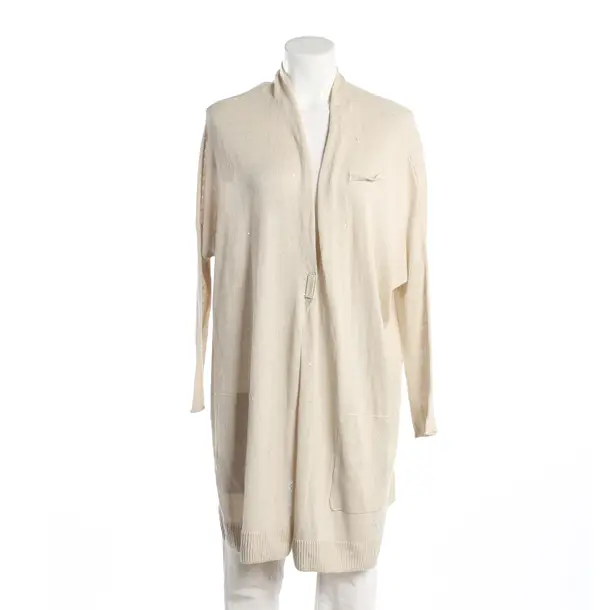 Cardigan, in Beige, Linen, Brunello Cucinelli
