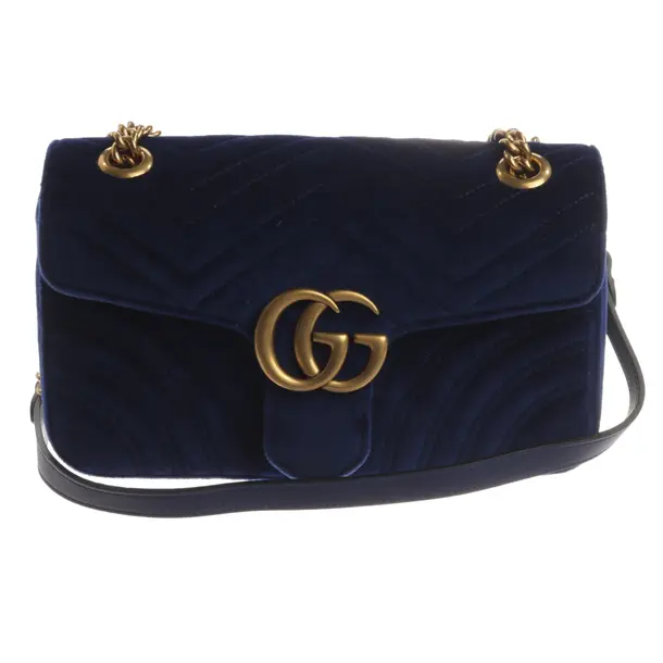 Shoulder Bag, in Navy, Velvet, Gucci
