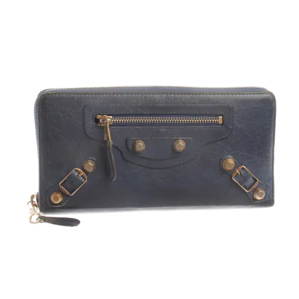 Geldbörse, in Blau, Leder, Balenciaga