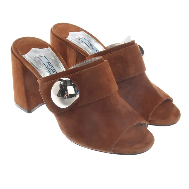 Heeled Sandals, in Brown, Prada