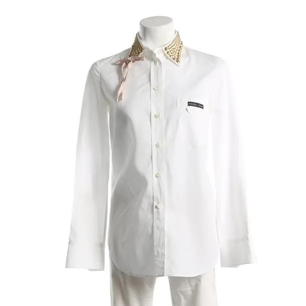 Camicetta, in Bianco, Cotone, Prada