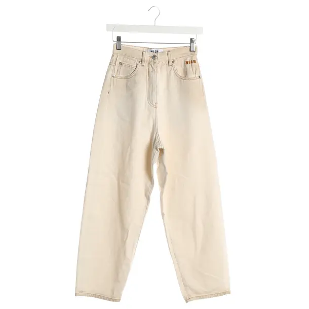 Jeans boyfriend, in Crema, Cotone, MSGM