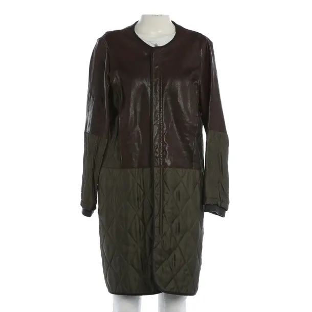 Mid-Season Coat, in Dark Green, Cupro, Marni