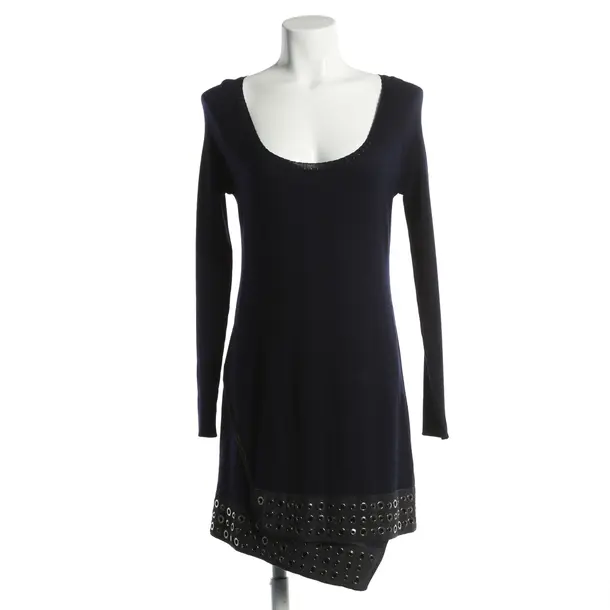 Dress, in Navy, Wool, Roberto Cavalli