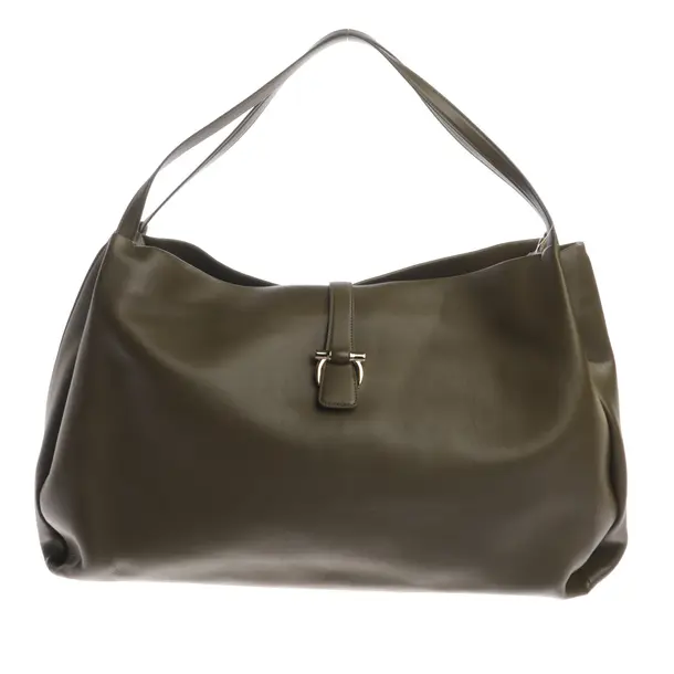 Schultertasche, in Olivgrün, Leder, Salvatore Ferragamo