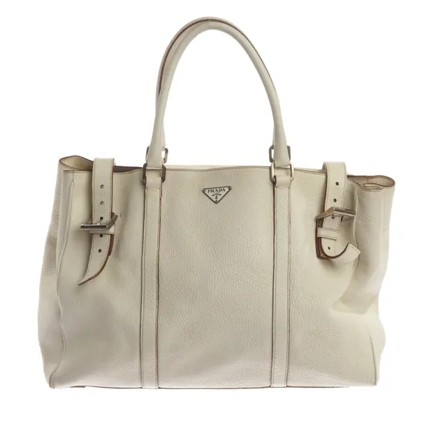 Shoulder Bag, in Beige, Leather, Prada