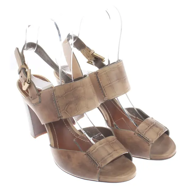 Heeled Sandals, in Light Brown, Santoni