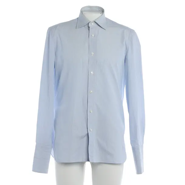 Camicia, in Blu, Cotone, Borrelli