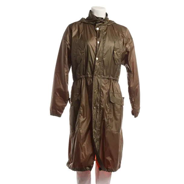 Mid-Season Coat, in Olive Green, Polyamide, Balmain