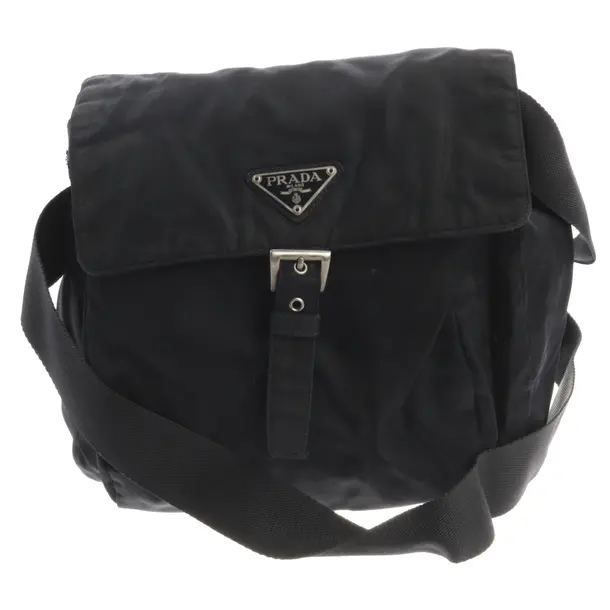Shoulder Bag, in Navy, Polyamide, Prada