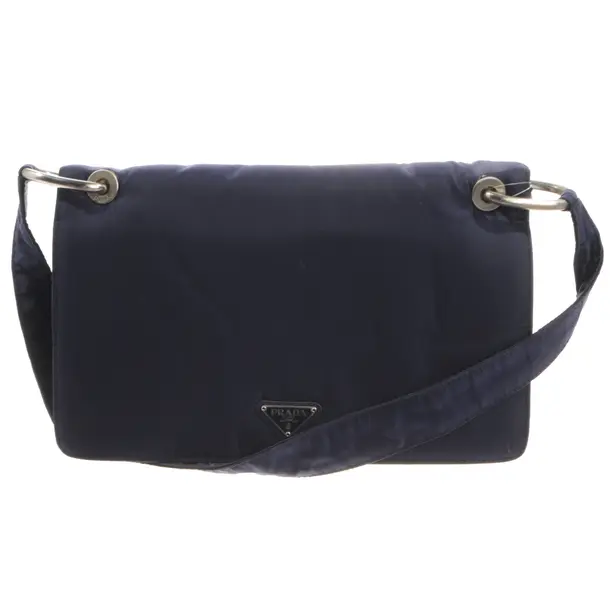 Shoulder Bag, in Navy, Polyamide, Prada