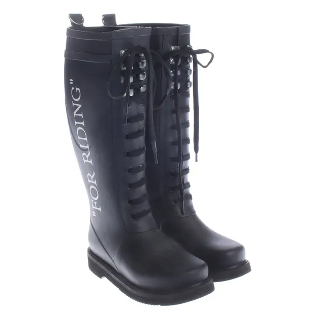 Rain Boots, in Black, Off-White