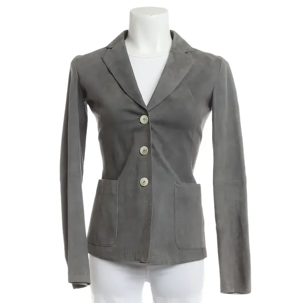 Blazer, in Grigio, Pelle, Emporio Armani