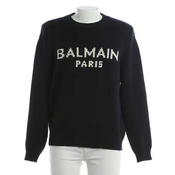 Jumper, in Navy, Wool, Balmain