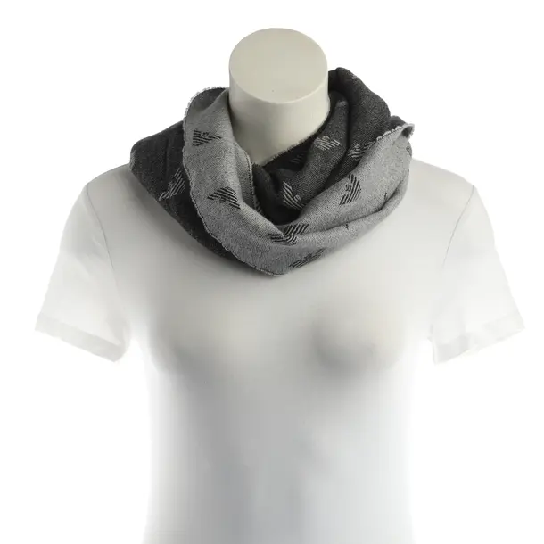 Scarf, in Gray, Wool, Emporio Armani