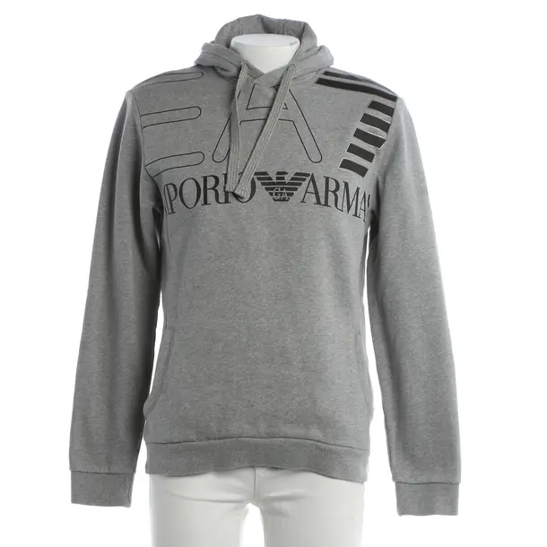 Felpa con cappuccio, in Grigio chiaro, Cotone, Emporio Armani