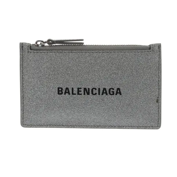 Geldbörse, in Silber, Leder, Balenciaga
