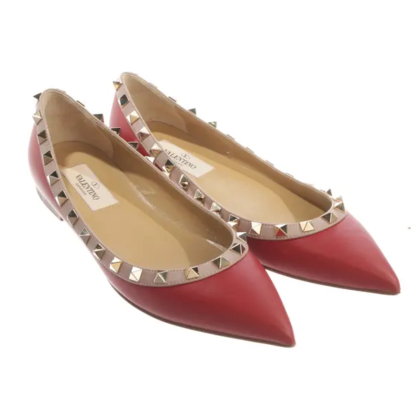 Ballet Flats, in Red, Valentino
